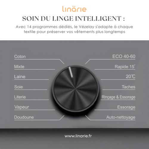 Lave-linge Hublot Lkwm1220as Gris 12kg 1200 Tours Moteur Induction 14 Programmes et Vapeur