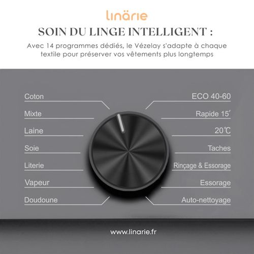 Lave-linge Hublot Lkwm1220aw Blanc 12kg 1200 Tours Moteur Induction 14 Programmes et Vapeur