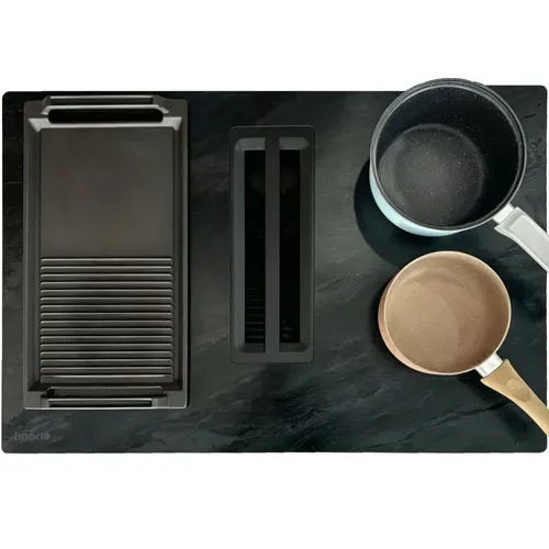 LIN90DAI1F2ZMARBLE Table Induction Aspirante Encastrable 4 Foyers Linarie 2 Flex Zone