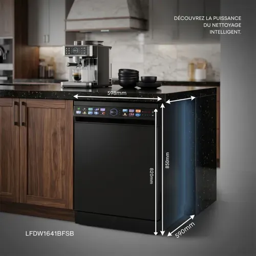 Lave-vaisselle Linarie Lfdw1641bfsb 16 Couverts 41 dB Noir Pose Libre