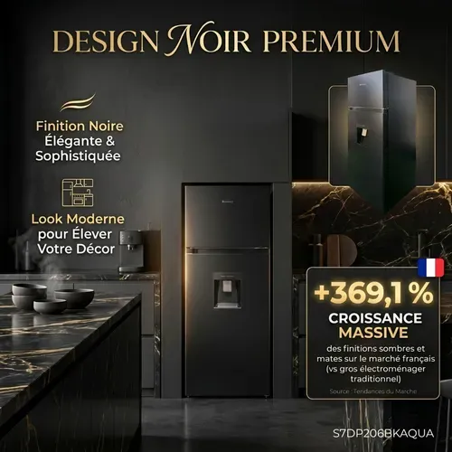 Réfrigérateur Congélateur S7dp206bkaqua 204 Litres Noir