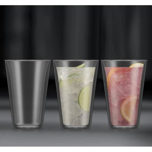 Set 6 Verres Thermo Double Paroi 0,4 L - Verre Borosilicate Transparent