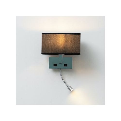 Applique Murale Liseuse Noire- Métal/tissu Adonis