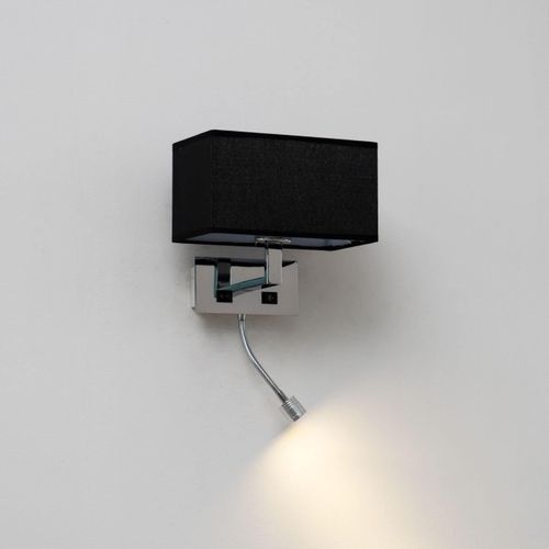 Applique Murale Liseuse Noire- Métal/tissu Adonis