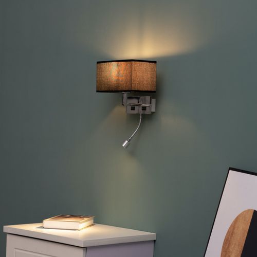 Applique Murale Liseuse Noire- Métal/tissu Adonis