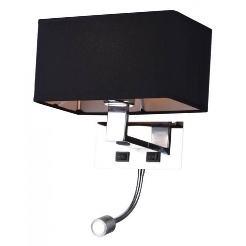 Applique Murale Liseuse Noire- Métal/tissu Adonis