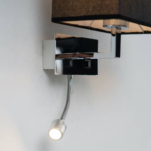 Applique Murale Liseuse Noire- Métal/tissu Adonis