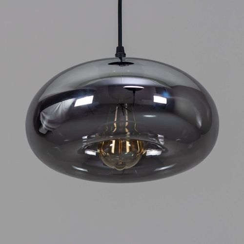 Suspension Goutte D'eau Verre Fumé Noire - Ellipse