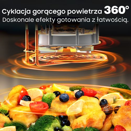Friteuse à Air Chaud 9 Litres Af80d10w-1, Avec Fenêtre De Visualisation, 9 Programmes, 2350 W