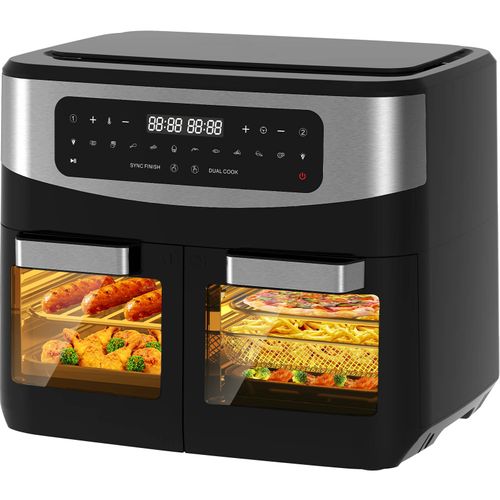 XXL Dual Zone Air Fryer 12l, Friteuse Sans Huile, 10 In 1, Écran Tactile LED, 2600w