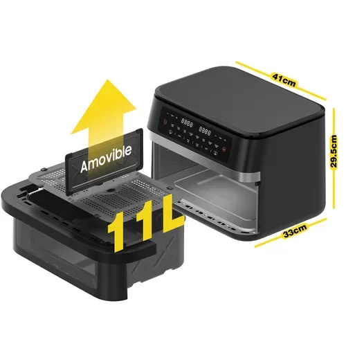 XXL 11l Double Zone Airfryer, Friteuse à Air Chaud, Friteuse Sans Huile Af100a, Recette