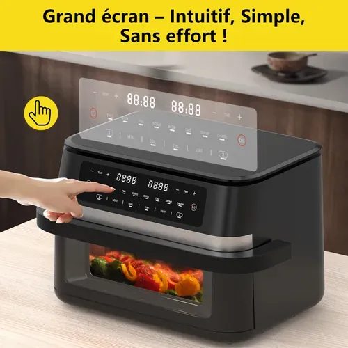 XXL 11l Double Zone Airfryer, Friteuse à Air Chaud, Friteuse Sans Huile Af100a, Recette