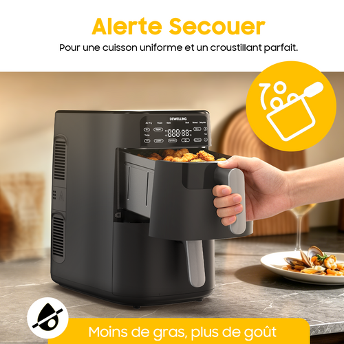 XXL Double Stack Friteuse à Air, 2 Chambres Verticales, 6 Fonctions De Cuisson, 2700 W, Recettes
