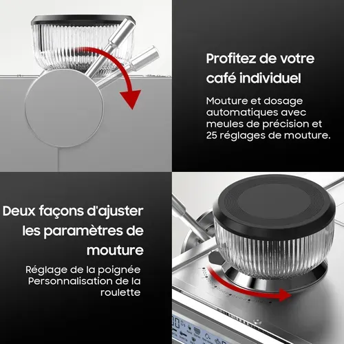 Machine à Café Expresso Avec Broyeur Intégré, 20 Bars, Autonettoyante, 1.6 L, 2050 W