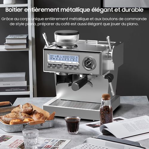 Machine à Expresso 20 Bars, Broyeur Intégré Et Autonettoyante, 1.6 L, 2050 W
