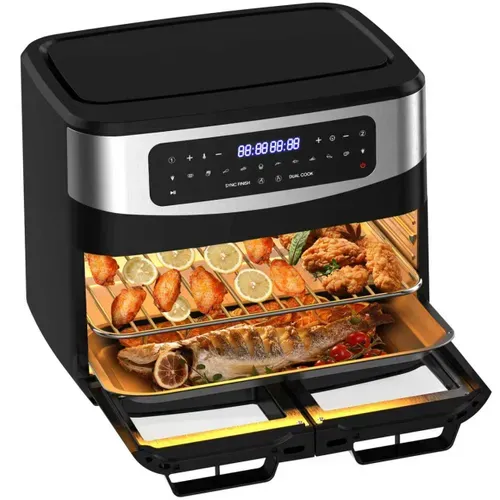 Friteuse Sans Huile, XXL Dual Zone Air Fryer 12l, 10 En 1, Écran Tactile, 2600W