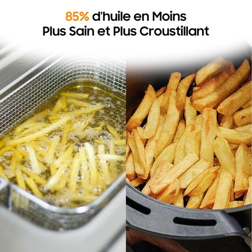 Friteuse Air Fryer 9L - XXL  avec Fenêtre - Friteuse à Air, 1800W, 8 en 1, Recettes
