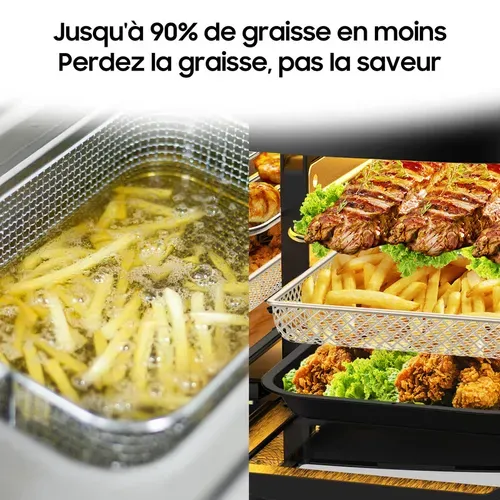 Friteuse à air Sans Huile Dual Zone 2600W -Air Fryer XXXL 12L avec Fenêtre, 10 en 1