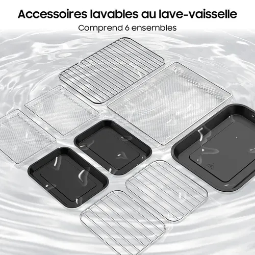 Friteuse à air Sans Huile Dual Zone 2600W -Air Fryer XXXL 12L avec Fenêtre, 10 en 1