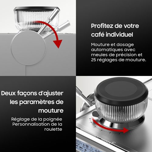 Machine à Expresso Italienne à Pompe 20 Bar, Built-in Grinder, Auto-cleaning, 2050w-1.6l