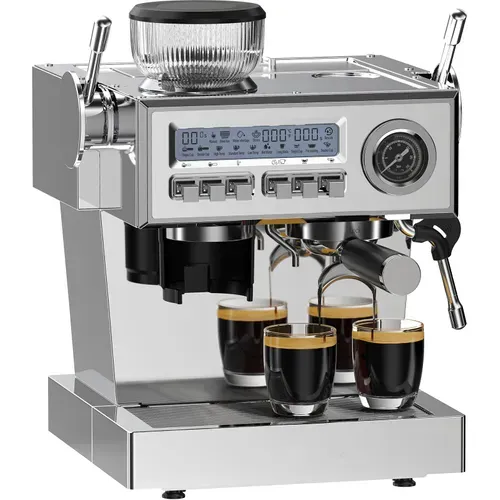 Machine à Expresso Italienne à Pompe 20 Bar, Built-in Grinder, Auto-cleaning, 2050w-1.6l