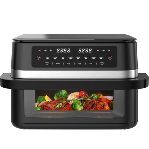 Friteuse à Air Double Zone 11l Avec Séparateur Amovible - Airfryer Sans Huile AF100A, 8-en-1