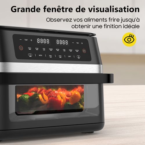 Friteuse à Air Double Zone 11l Avec Séparateur Amovible - Airfryer Sans Huile AF100A, 8-en-1