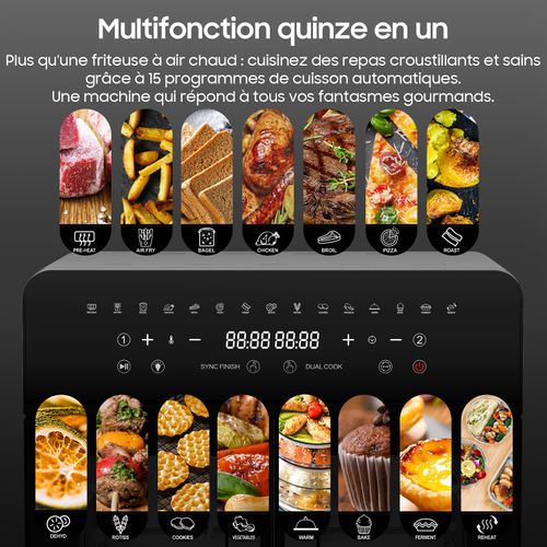 Double Zone Friteuse à Air Chaud Afto-2301dt 23l Noir