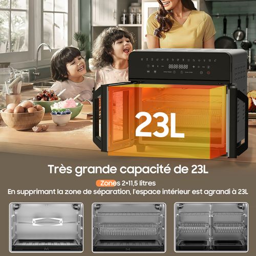 Double Zone Friteuse à Air Chaud Afto-2301dt 23l Noir