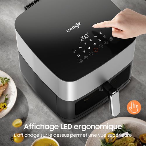 Friteuse Sans Huile 9l Air Fryer Af08010 Avec Fenêtre Visible