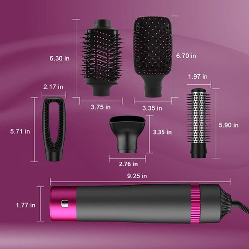Brosse Soufflante Set 5 En 1, Brosse à Cheveux Amovible