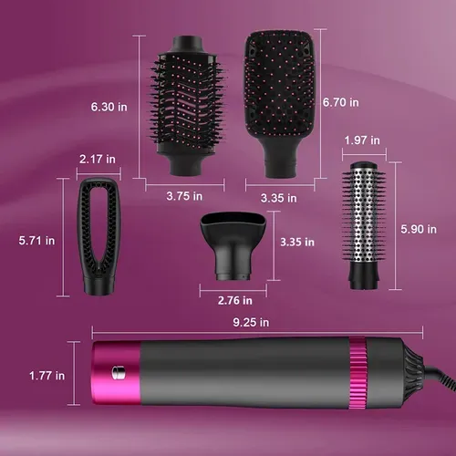 Brosse Soufflante Set 5 En 1, Brosse à Cheveux Amovible