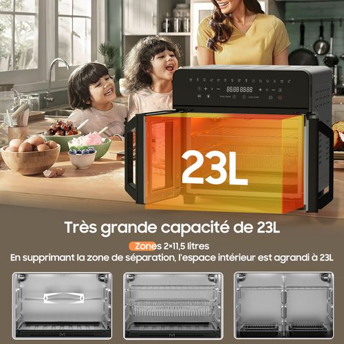 Friteuse à Air 23l Dual Zone XXL Friteuse Sans Huile Air Fryer, 15 Programmes, 2200w, Recette