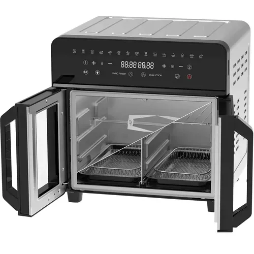 Friteuse à Air 23l Dual Zone XXL Friteuse Sans Huile Air Fryer, 15 Programmes, 2200w, Recette