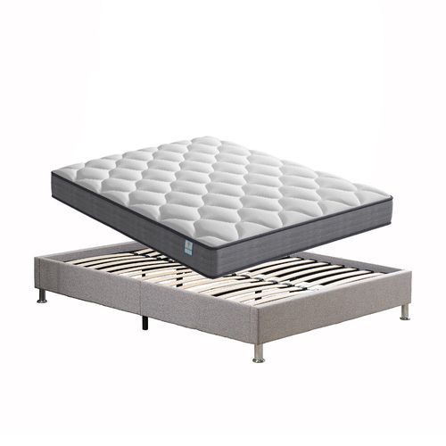 Ensemble Matelas à Ressorts 140x190cm, Epaisseur20 cm + sommier déco