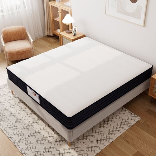 Ensemble Matelas à Ressorts 140x190cm, Epaisseur 22cm + sommier déco