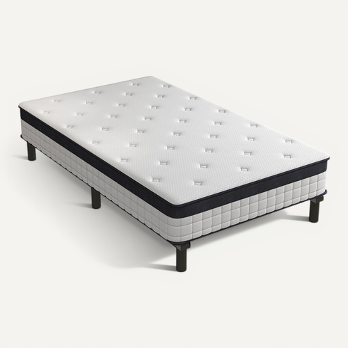 Matelas à ressort ensachés 90x200 cm + Cadre De Lit En Fer