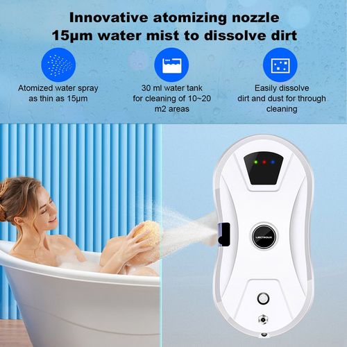 Yw610 Robot Nettoyeur vitres, Pulvérisation D'eau Unique, 2800pa, 30 Ml, Télécommande