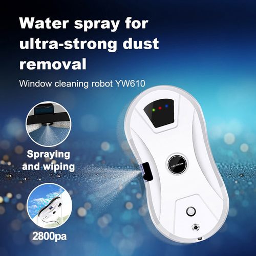 Yw610 Robot Nettoyeur vitres, Pulvérisation D'eau Unique, 2800pa, 30 Ml, Télécommande