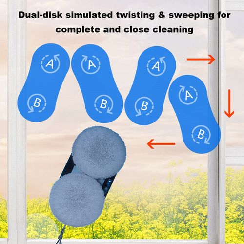 Yw610 Robot Nettoyeur vitres, Pulvérisation D'eau Unique, 2800pa, 30 Ml, Télécommande