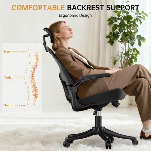 Fauteuil Gaming Ergonomique Avec Appui-tête, Accoudoirs Et Hauteur Réglables - Noir