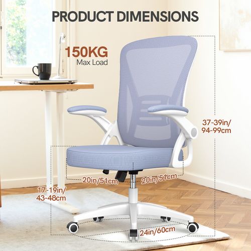 Fauteuil De Bureau Ergonomique En Maille Avec Soutien Lombaire, Accoudoirs Réglables - Pourpre