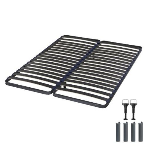 Sommier à Lattes + Pieds 2x90x200 C39 - 36 Lattes Bois - Fabrication Française