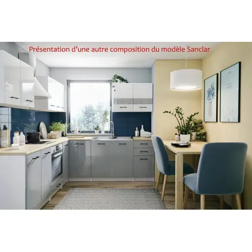 Cuisine Complète Sanclar Bois Chêne 260 Cm Avec Encastrement Four - 7 éléments