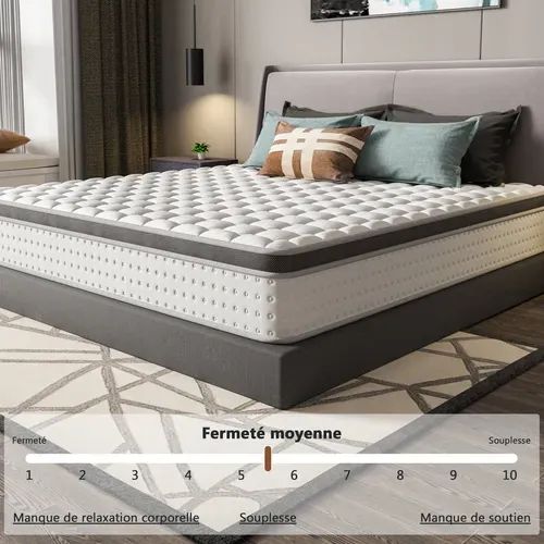 Matelas Ressorts ensachés 140x190 Cm Accueil Mémoire De Forme Épaisseur 25 Cm
