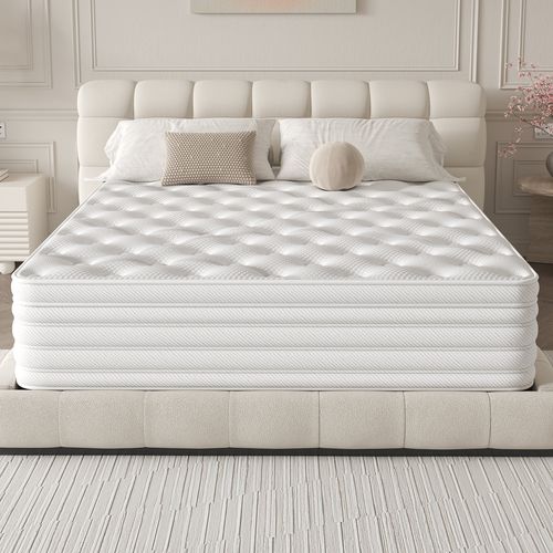 Matelas Hybride 140x200 cm Accueil mémoire de forme, Fermeté Moyenne H3/h4 - Epaisseur 32 cm