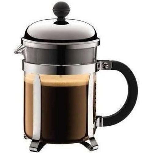 Cafetière à Piston 0,5 L (4 Tasses) — Acier Inoxydable et Verre Borosilicate