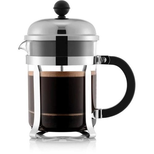 Cafetière à Piston 0,5 L (4 Tasses) — Acier Inoxydable et Verre Borosilicate
