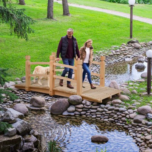 Pont De Jardin En Bois Pont D'etang Pond De Bassin Pont En Bois Décoration 150 X 67 X 55 Cm