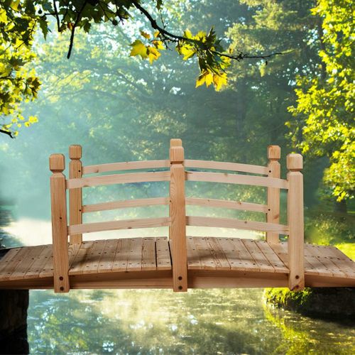Pont De Jardin En Bois Pont D'etang Pond De Bassin Pont En Bois Décoration 150 X 67 X 55 Cm